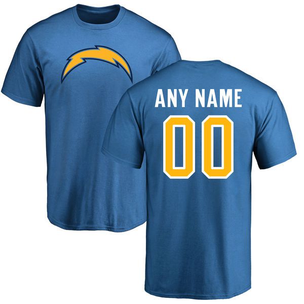 Men Los Angeles Chargers NFL Pro Line by Fanatics Branded Blue Custom Name and Number T-Shirt